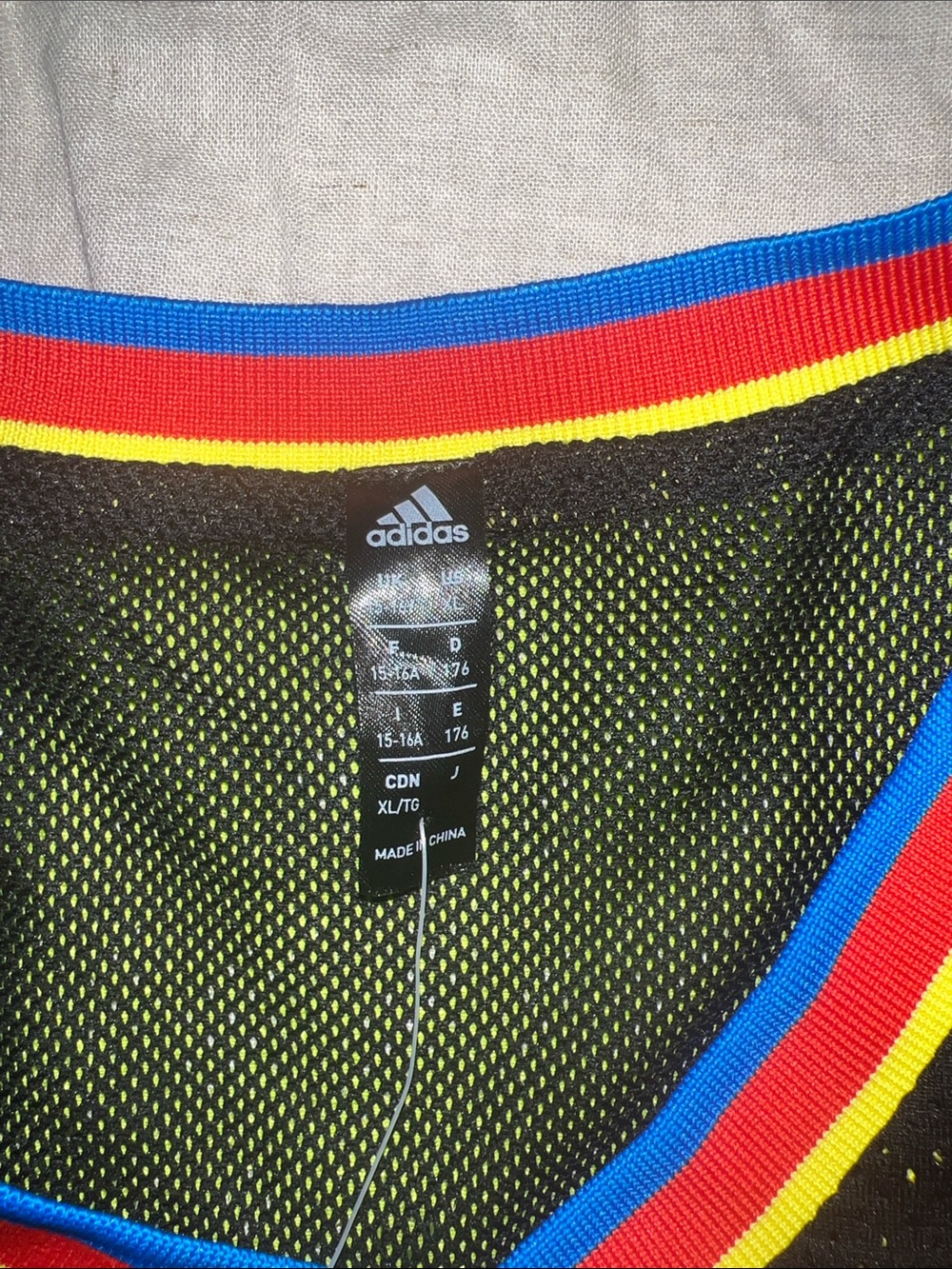 adidas Black Jersey with Green Rex & Purple Trim - Picture 5 of 7